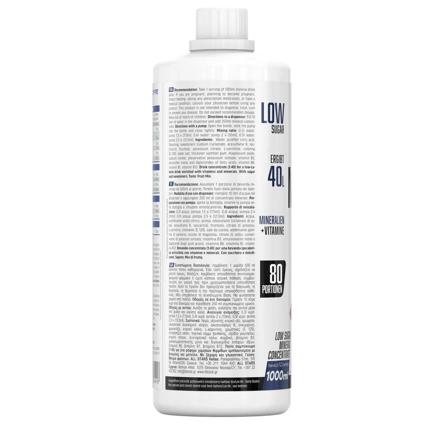 AllStars Minvit Light + L-Carnitin boisson concentrée 1 L Fruit-Mix moins de 5 kcal