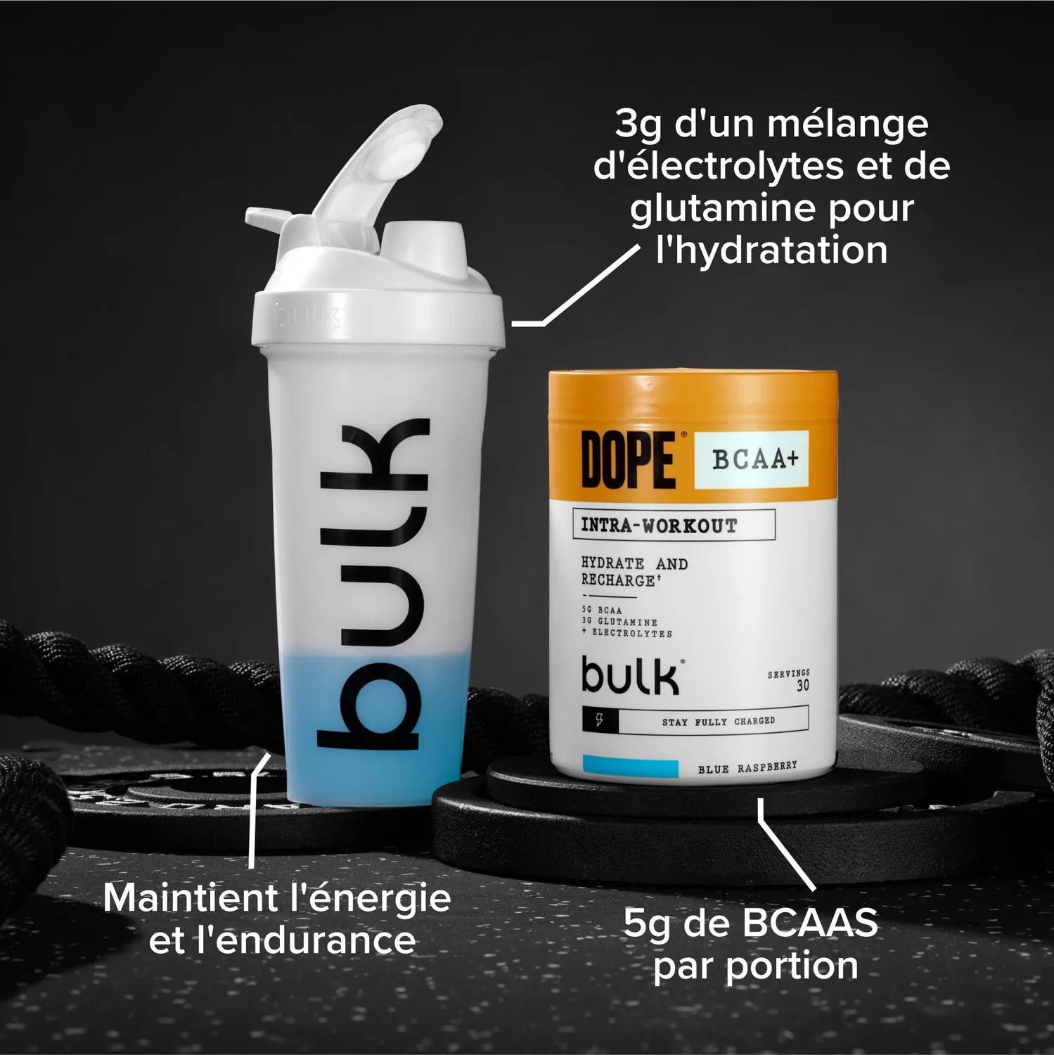 BULK Dope BCAA+ poudre intra-entraînement 360 g fraise citron vert