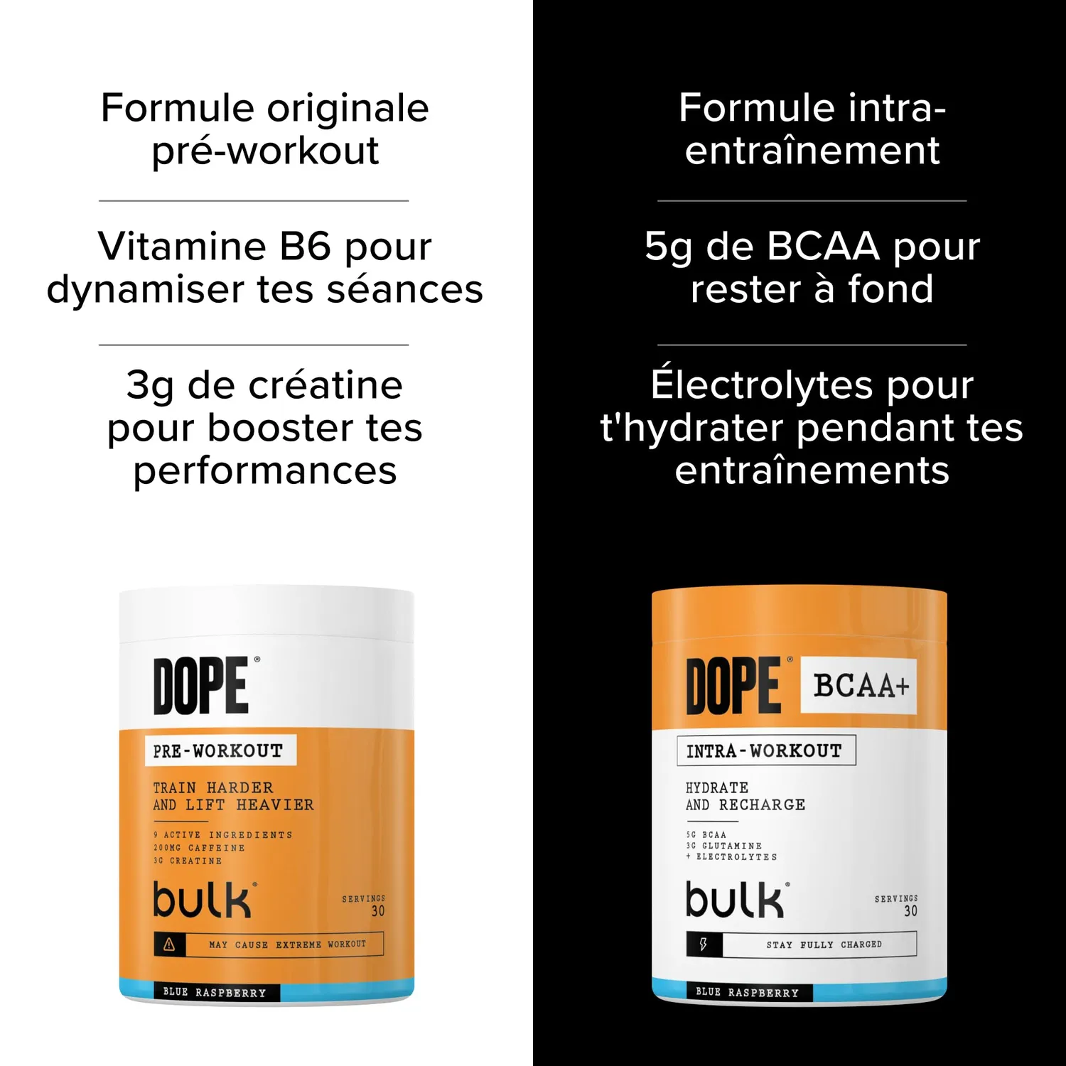 BULK Dope BCAA+ poudre intra-entraînement 360 g fraise citron vert