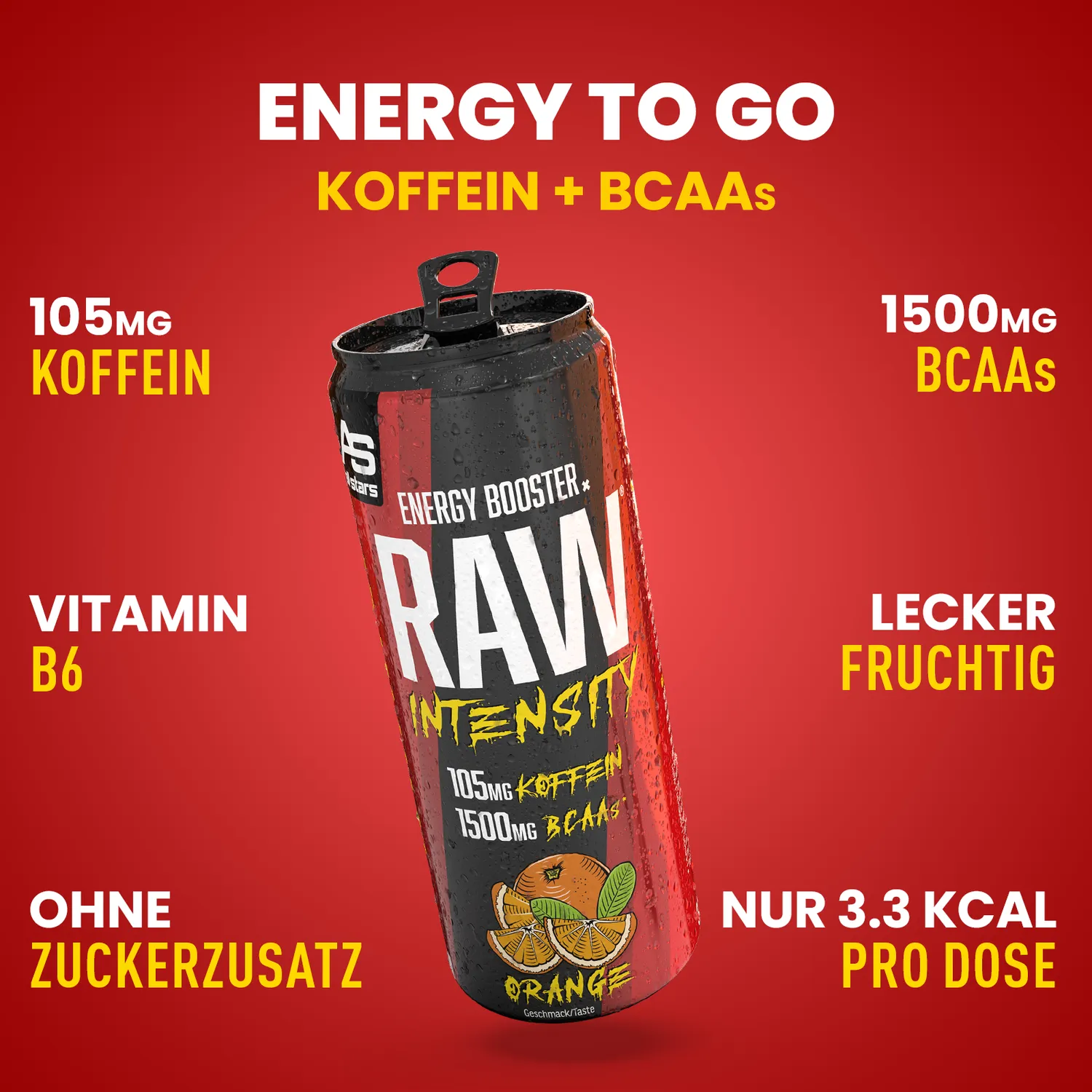 AllStars Raw Intensity boisson énergisante orange 330 ml