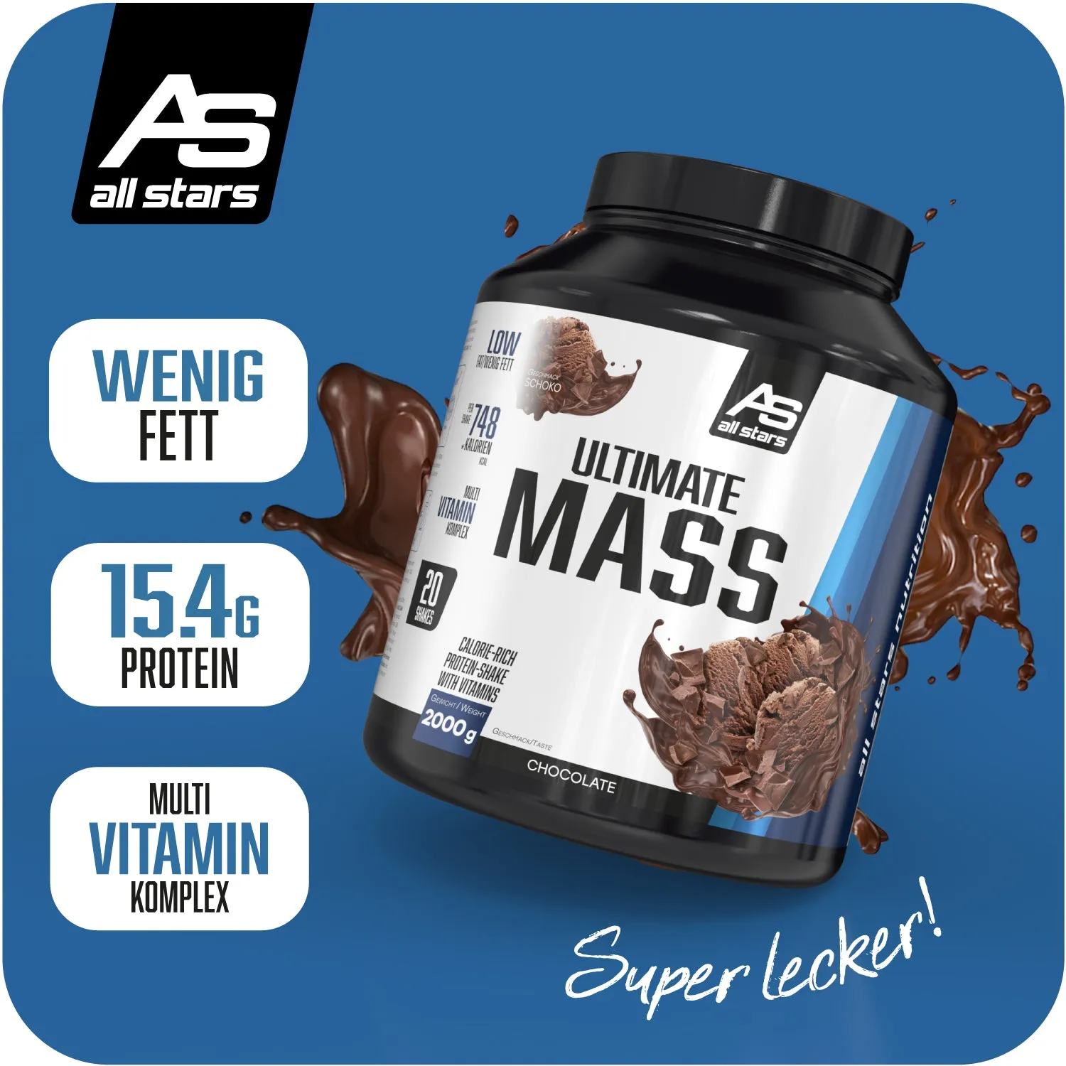 AllStars Ultimate Mass Gain weight gainer chocolat 2000 g riche en glucides