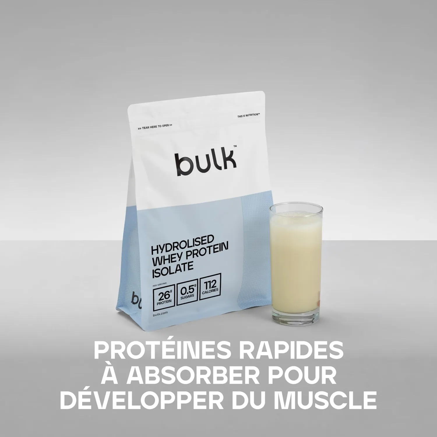 BULK Isolat de Whey Protéine Hydrolysé Nature 2,5 kg 90 % protéines