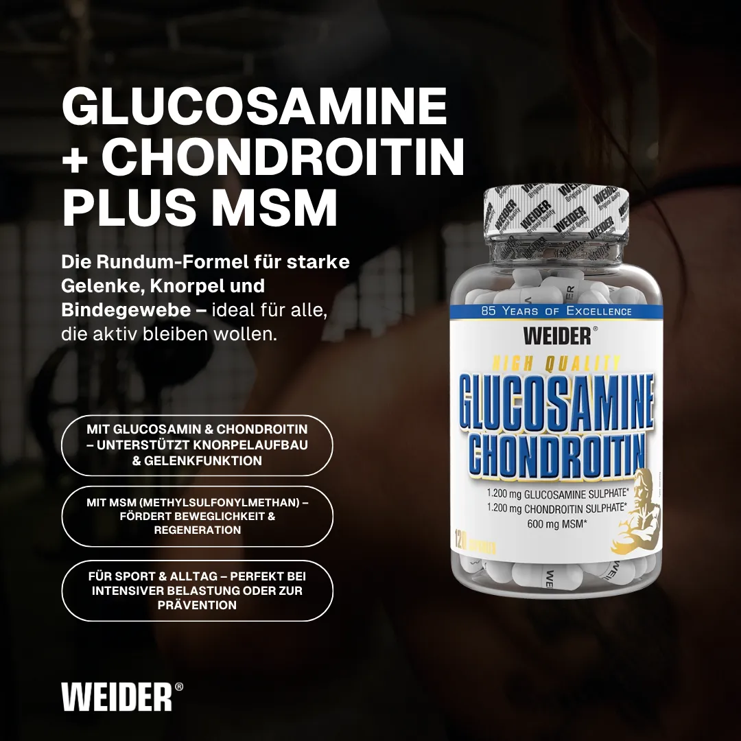 Weider Glucosamine + Chondroitin Plus MSM gélules 120 avec MSM