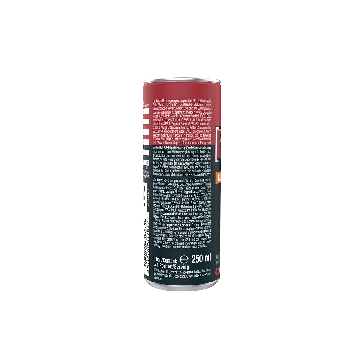 Weider Rush RTD booster pré-entraînement Orange, fruits rouges 250 ml