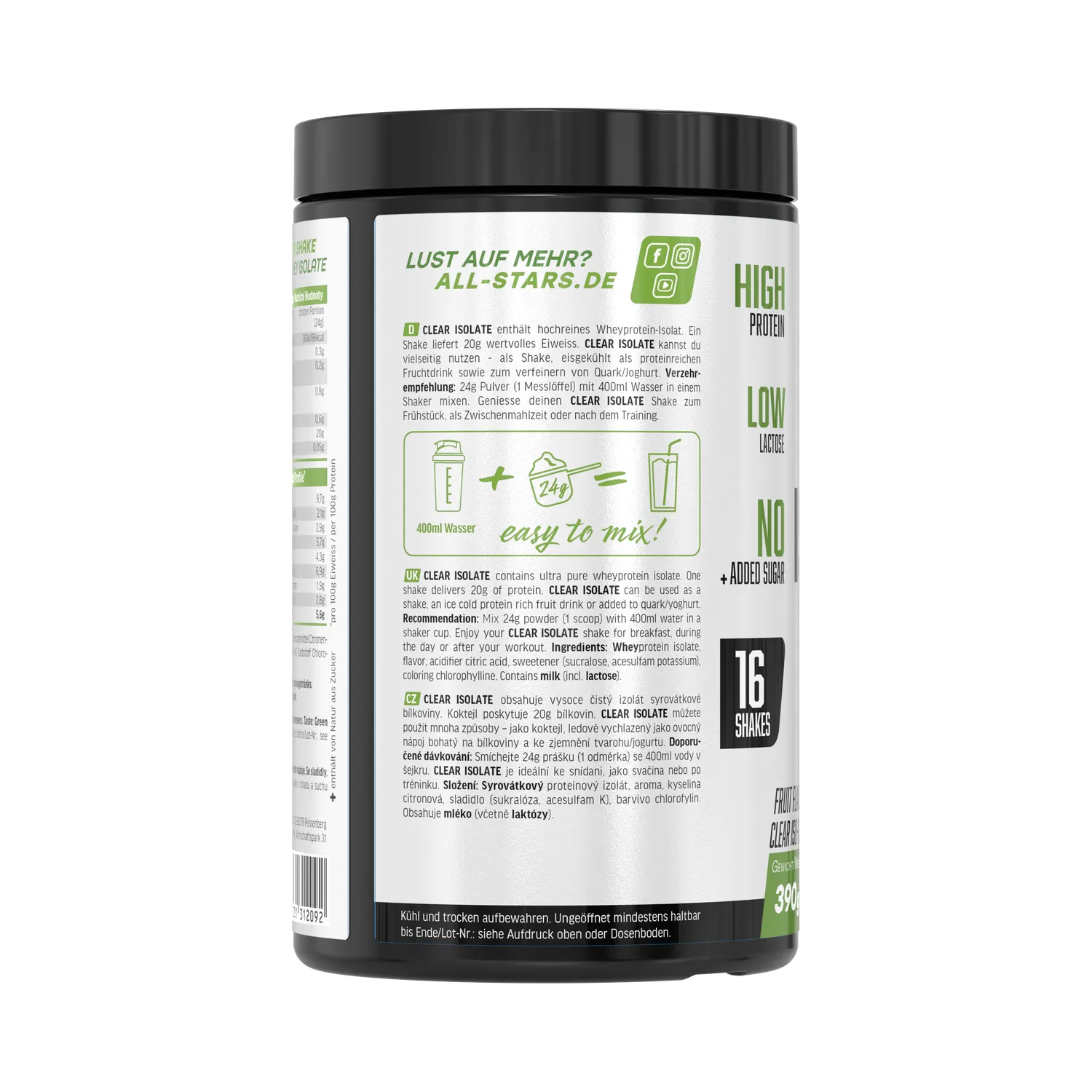 AllStars Clear Isolate Whey Protein boisson 300 g Watermelon