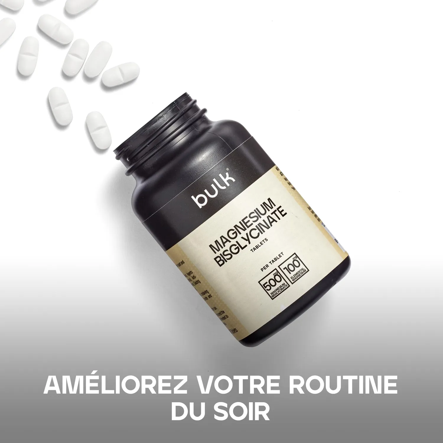 BULK Bisglycinate de magnésium comprimés 500 mg 60 haute biodisponibilité