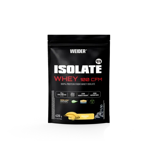 Weider Isolate Whey 100 CFM protéine en poudre Banane 420 g avec Digezyme