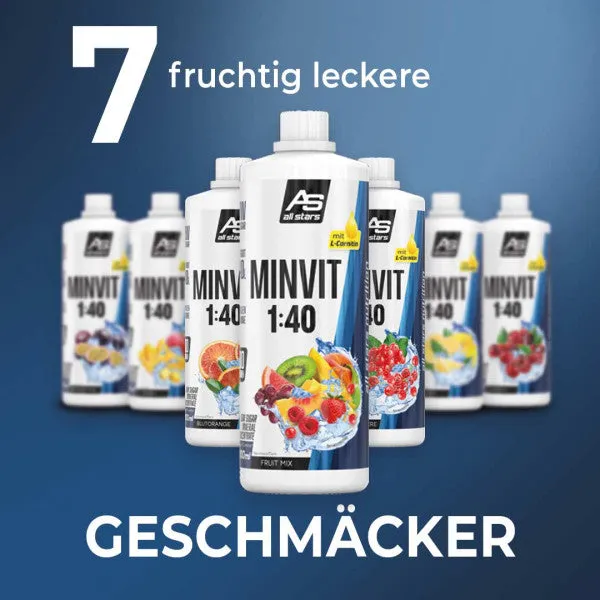 AllStars Minvit Light + L-Carnitin boisson concentrée 1 L Fruit-Mix moins de 5 kcal