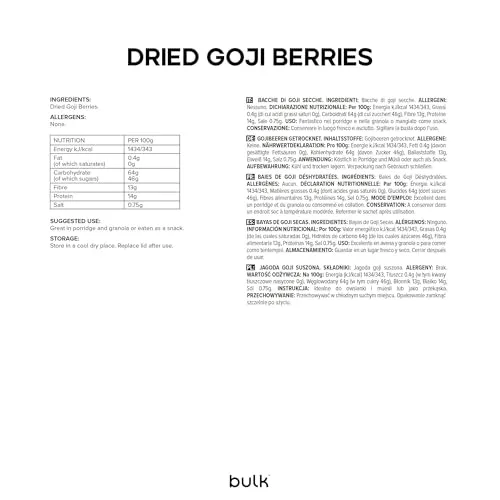 BULK Baies de Goji séchées 500 g sans additifs