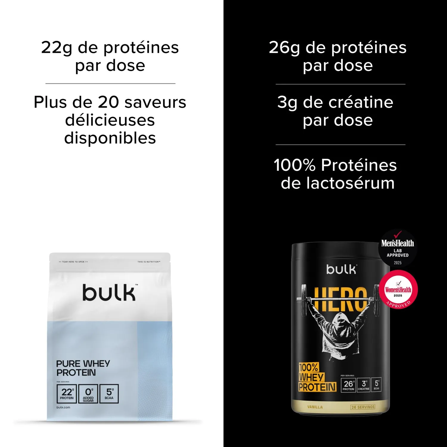 BULK Hero 100% Whey protéine en poudre vanille 65 portions créatine