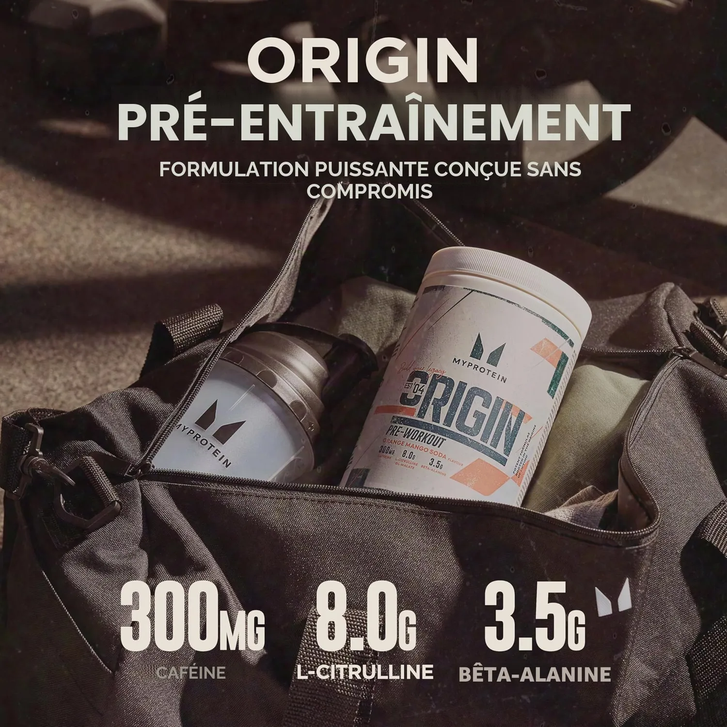 Myprotein Origin Pre-Workout Power pré-entraînement orange mangue 600 g
