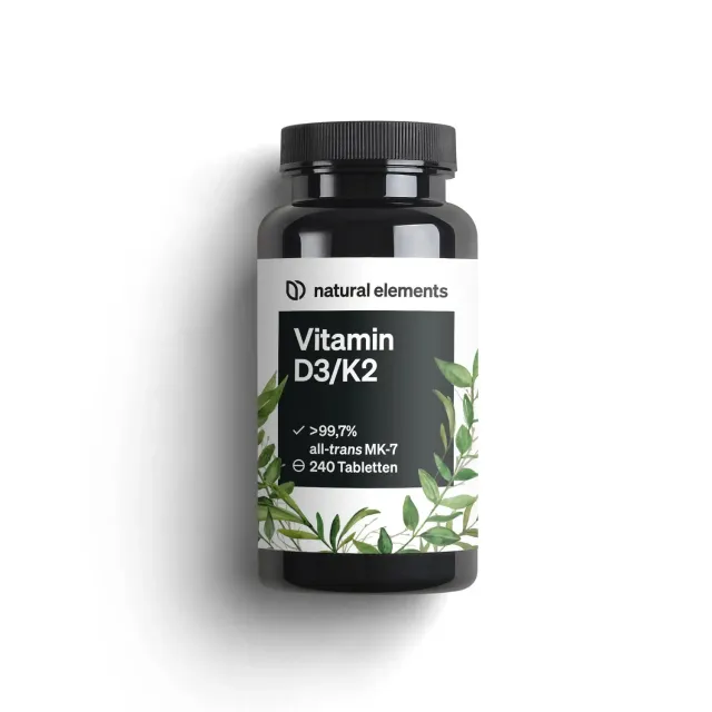 Natural Elements Vitamin D3/K2 - 2000 I.E. comprimés 240 unités, végétariens
