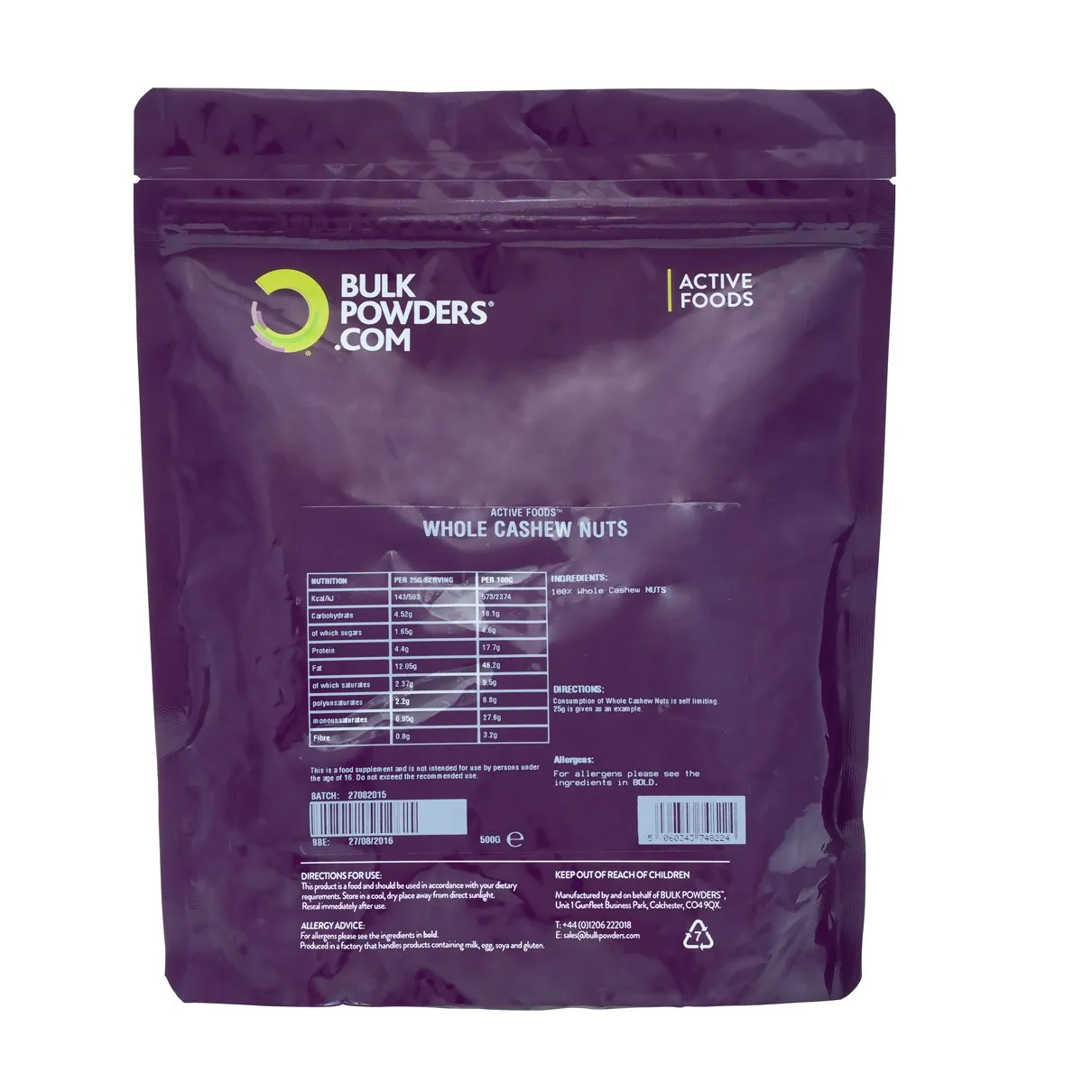 Bulk Noix de cajou crues 500 g snack protéiné