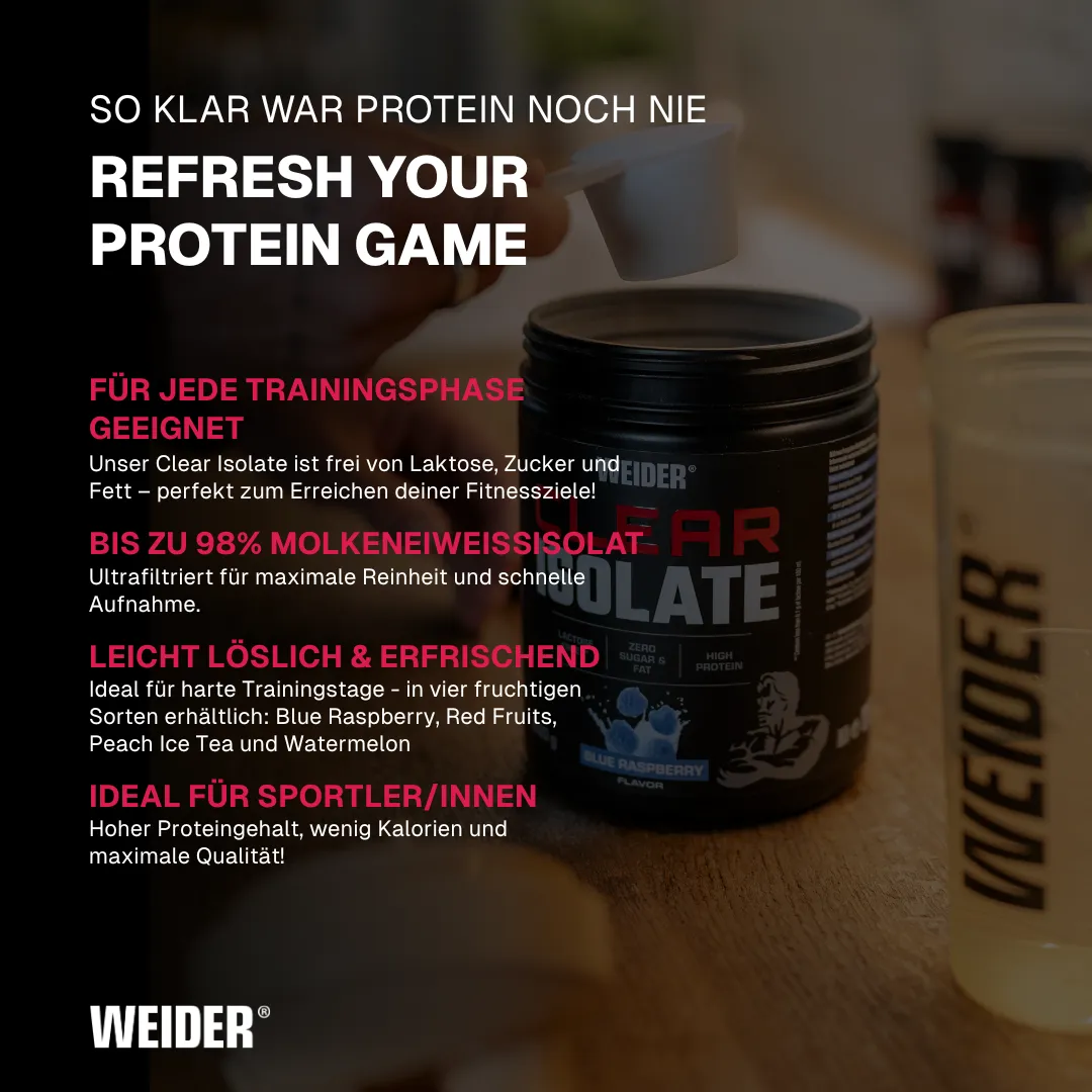 Weider Clear Isolate whey claire 25 g sachet pêche