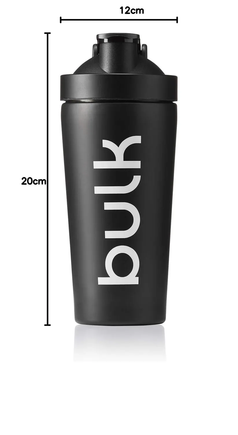BULK Shaker Deluxe acier inoxydable noir 750 ml étanche