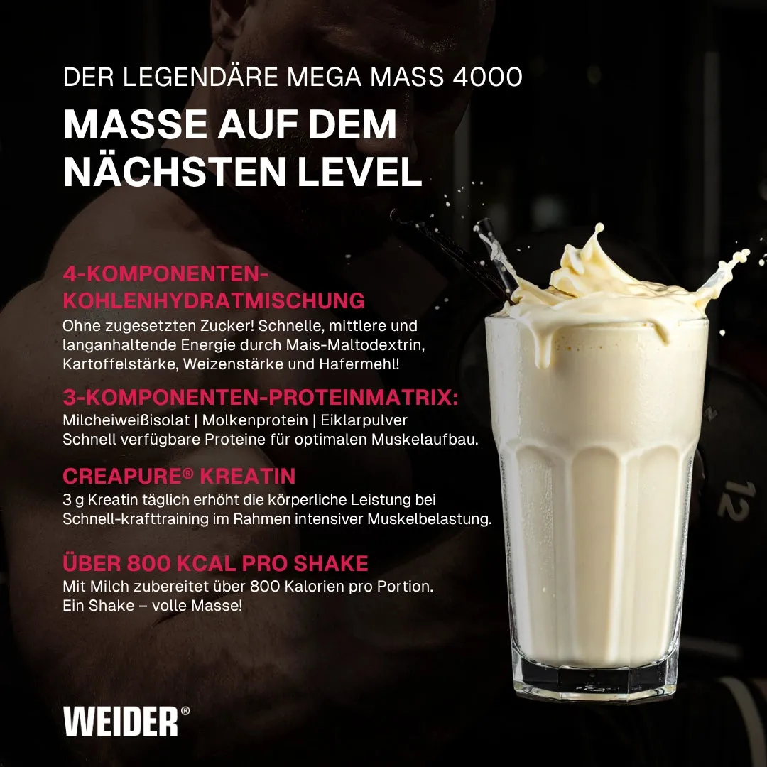 Weider Mega Mass 4000 weight gainer en poudre