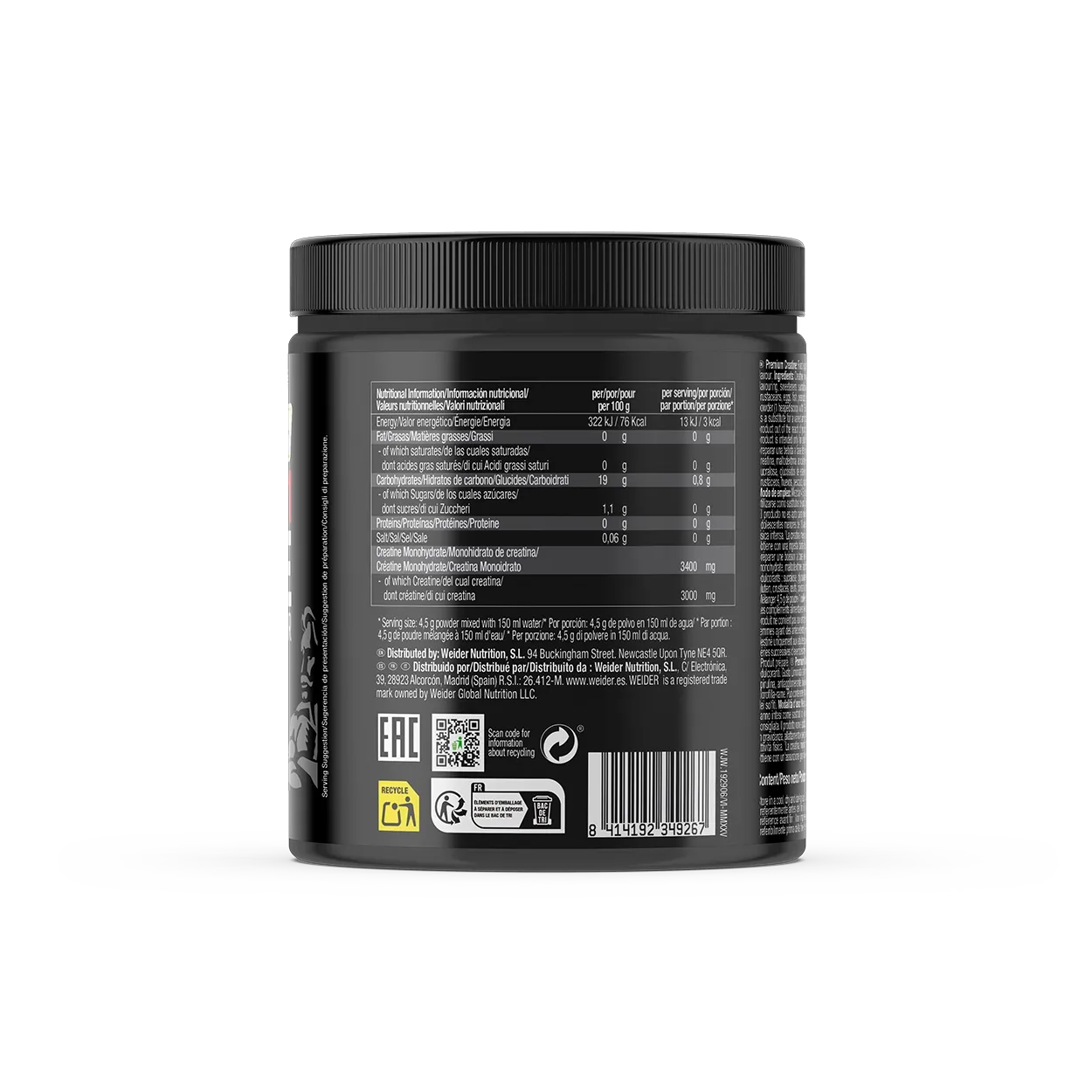 Weider Premium Creatine Powder créatine citron Creapure