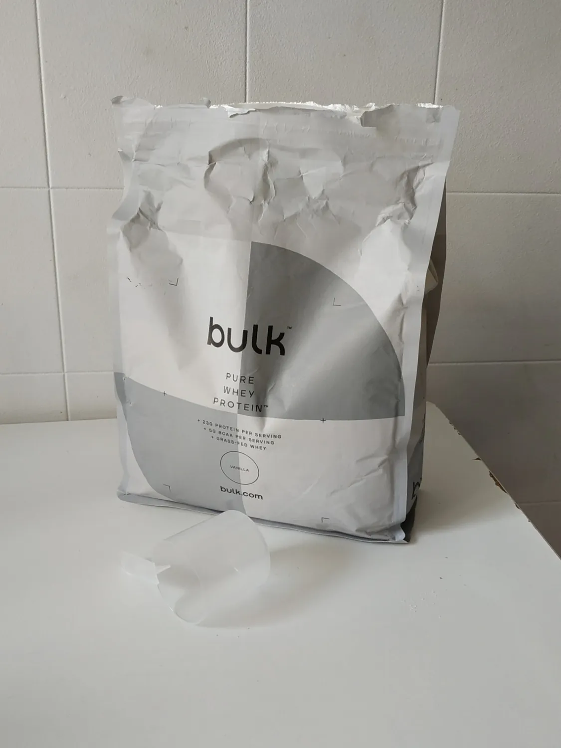 BULK Pure Whey protéine en poudre 1 kg Vanille moins sucrée