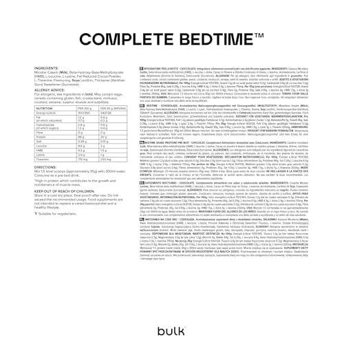BULK Complete Bedtime Shake Protéiné Pré-Nuit chocolat 2,5 kg caséine