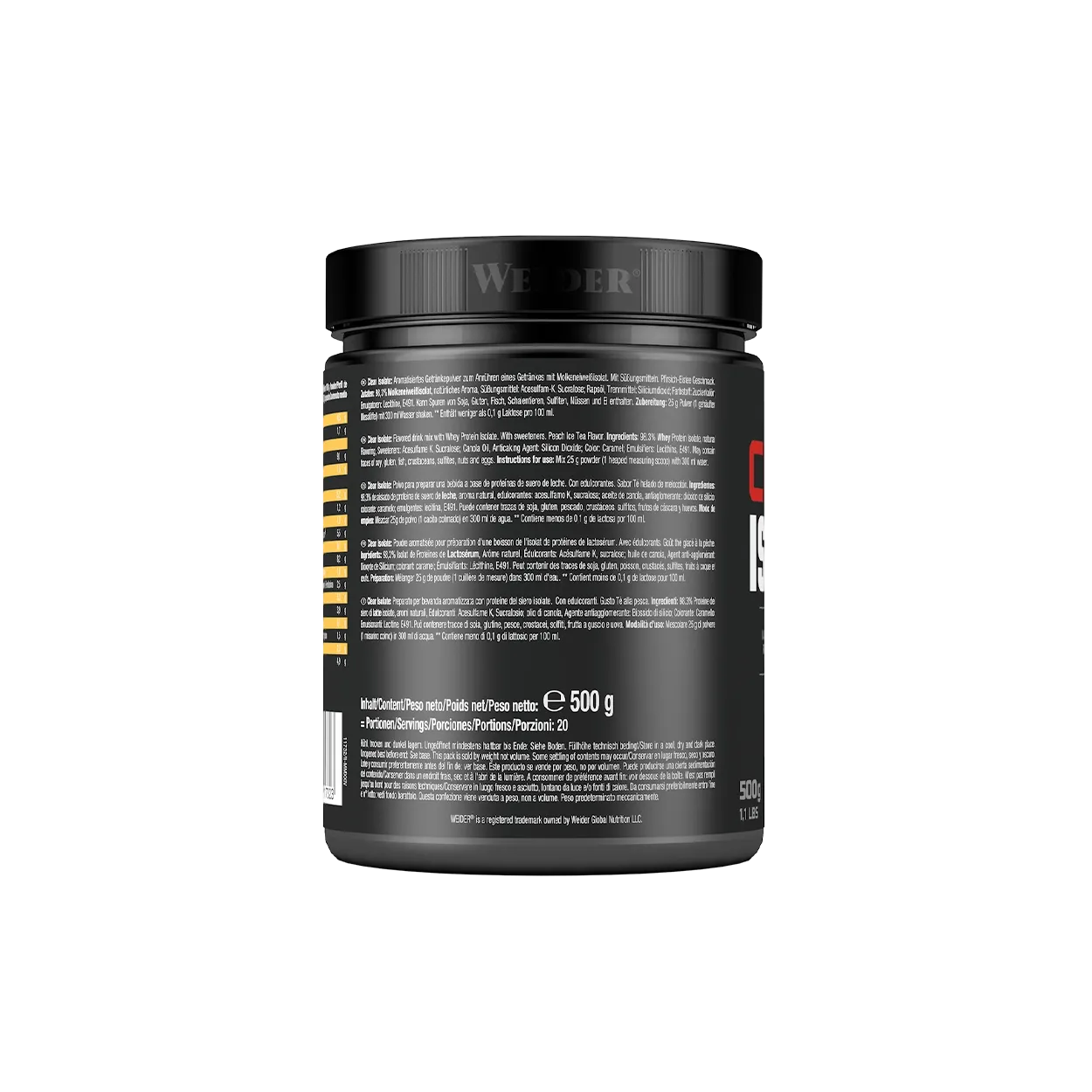 Weider Clear Isolate whey pêche ice tea 500 g
