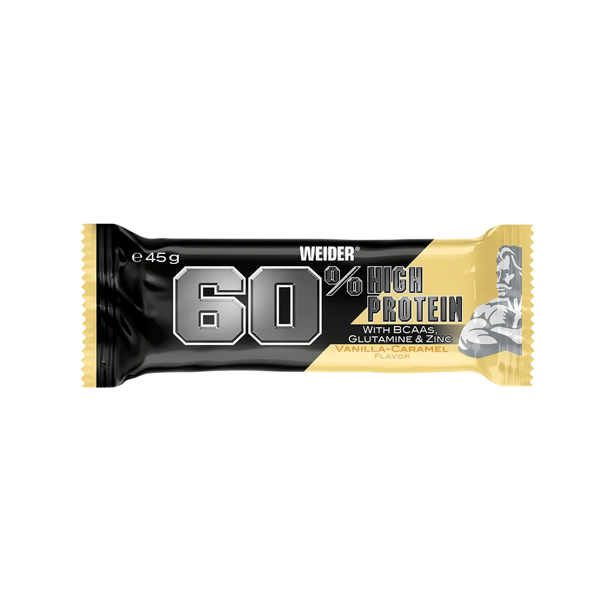 Weider 60% Protein Bar barre protéinée Vanilla-Caramel boîte de 24 riche en protéines