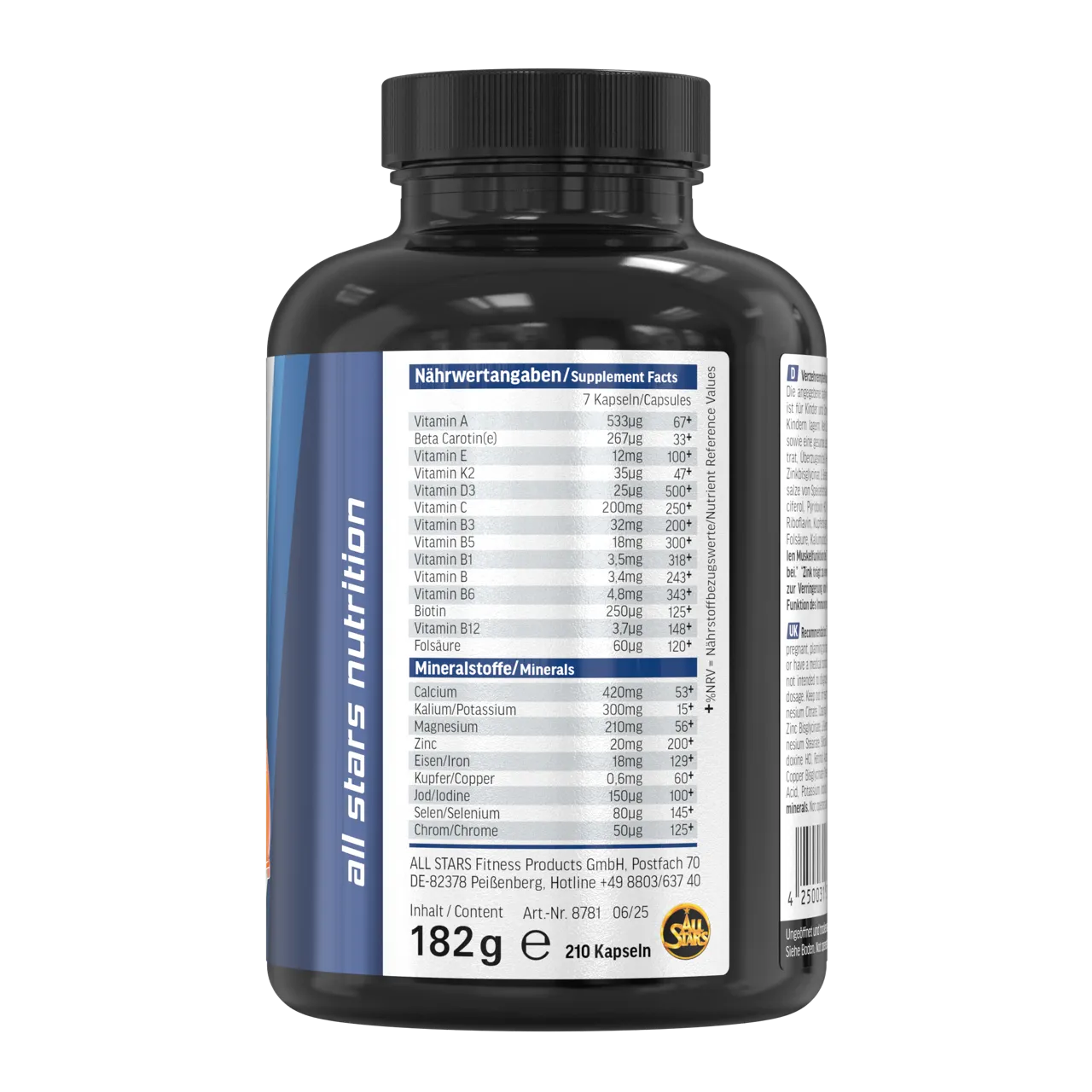 AllStars Athlete Formula gélules 210 unités complexe vitamines vegan