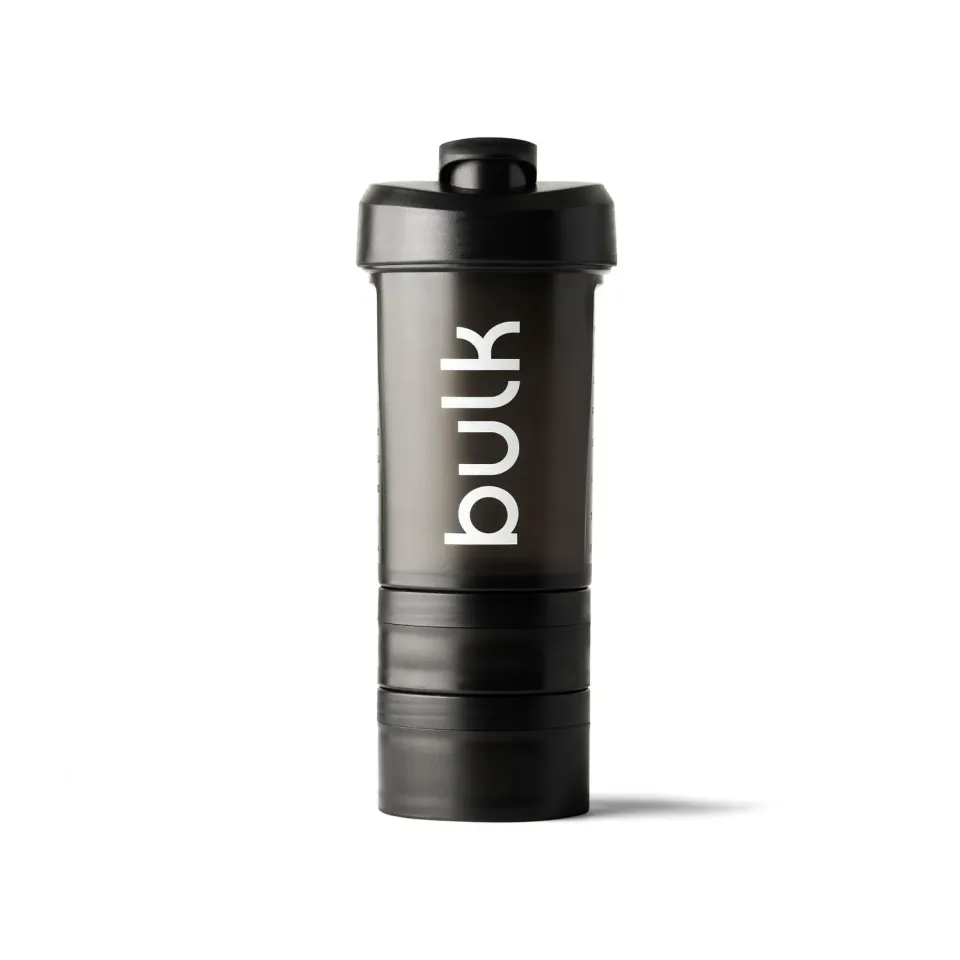 BULK Iconic Storage shaker 450 ml noir à compartiments