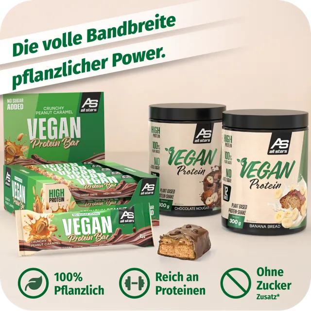 AllStars Vegan Protein poudre protéinée chocolat nougat 300 g végétale