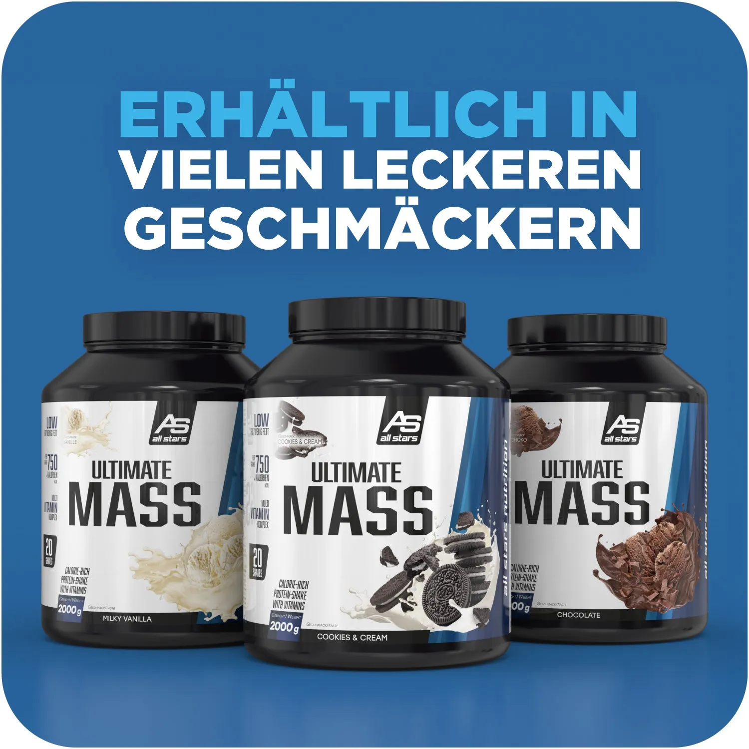 AllStars Ultimate Mass Gain weight gainer chocolat 2000 g riche en glucides