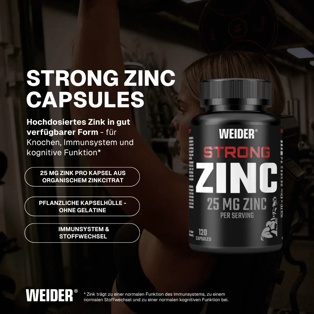 Weider Strong Zinc Caps gélules zinc 25 mg citrate végétales