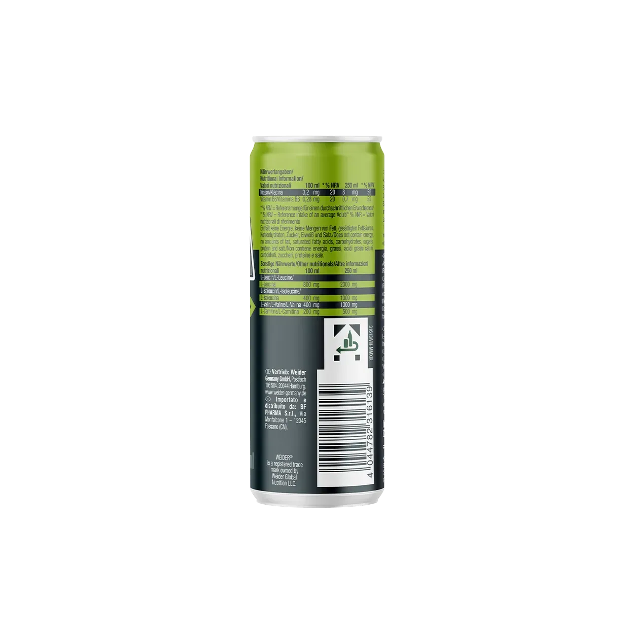 Weider BCAA RTD boisson limette canette sans sucre