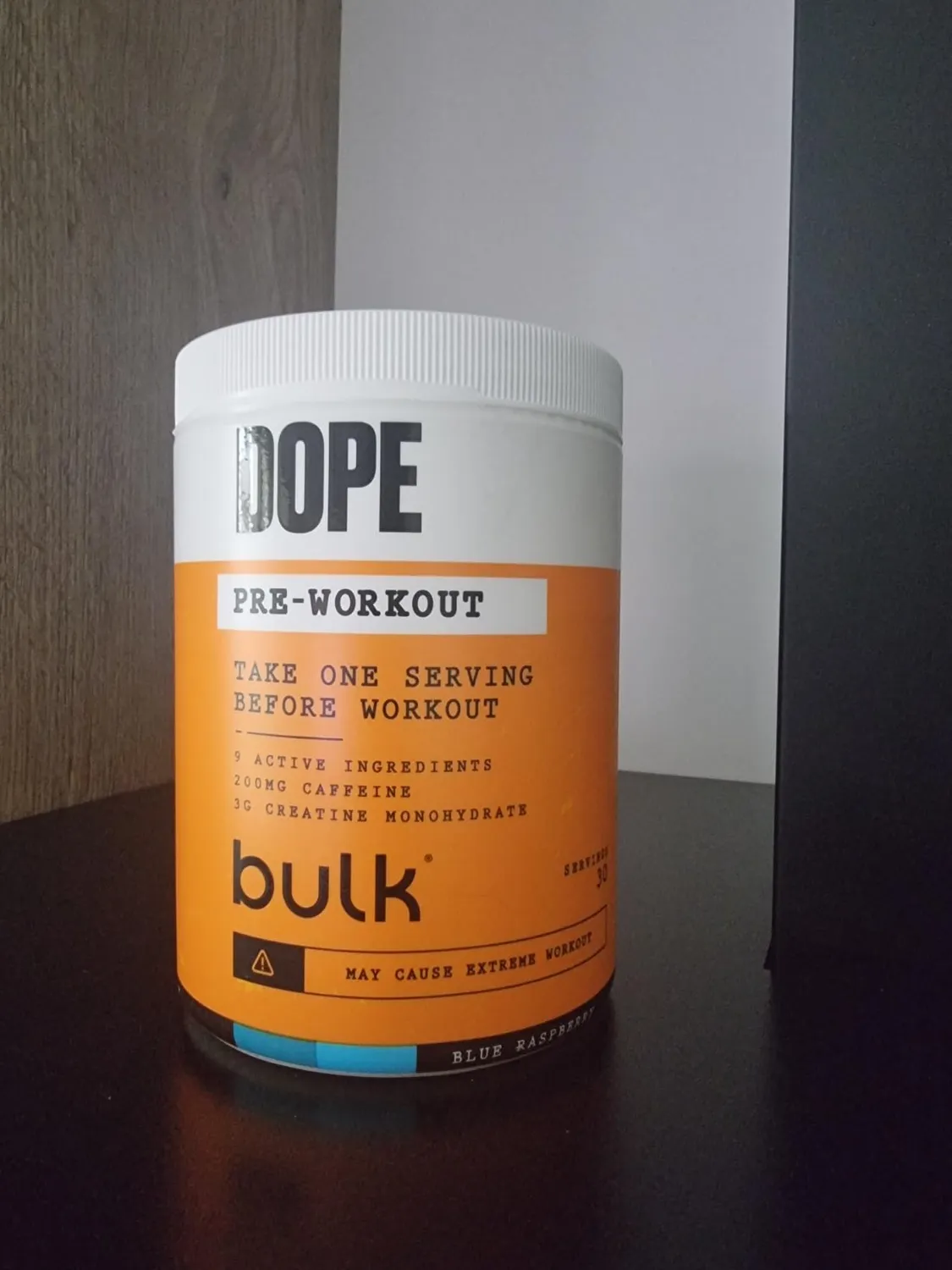 BULK Dope Pré-Workout poudre Framboise Bleu caféine créatine
