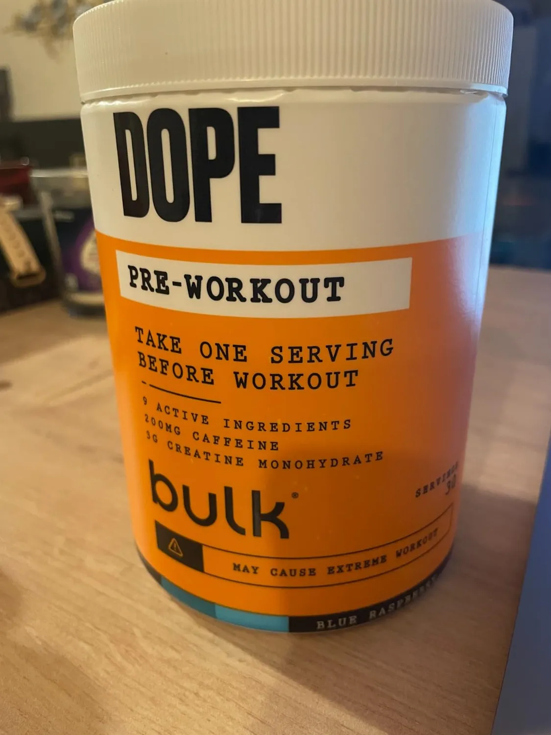 BULK Dope Pré-Workout poudre Framboise Bleu caféine créatine