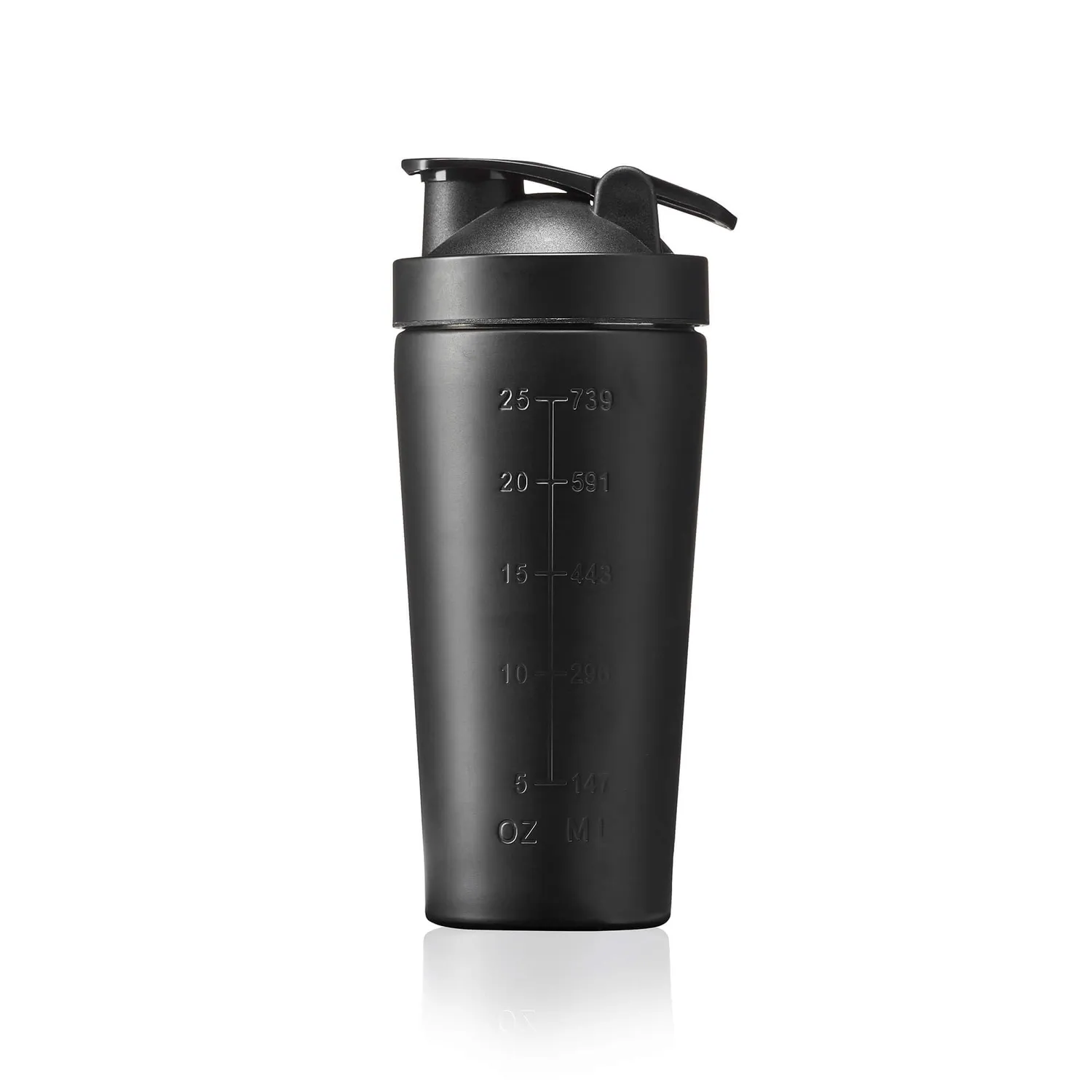 BULK Shaker Deluxe acier inoxydable noir 750 ml étanche
