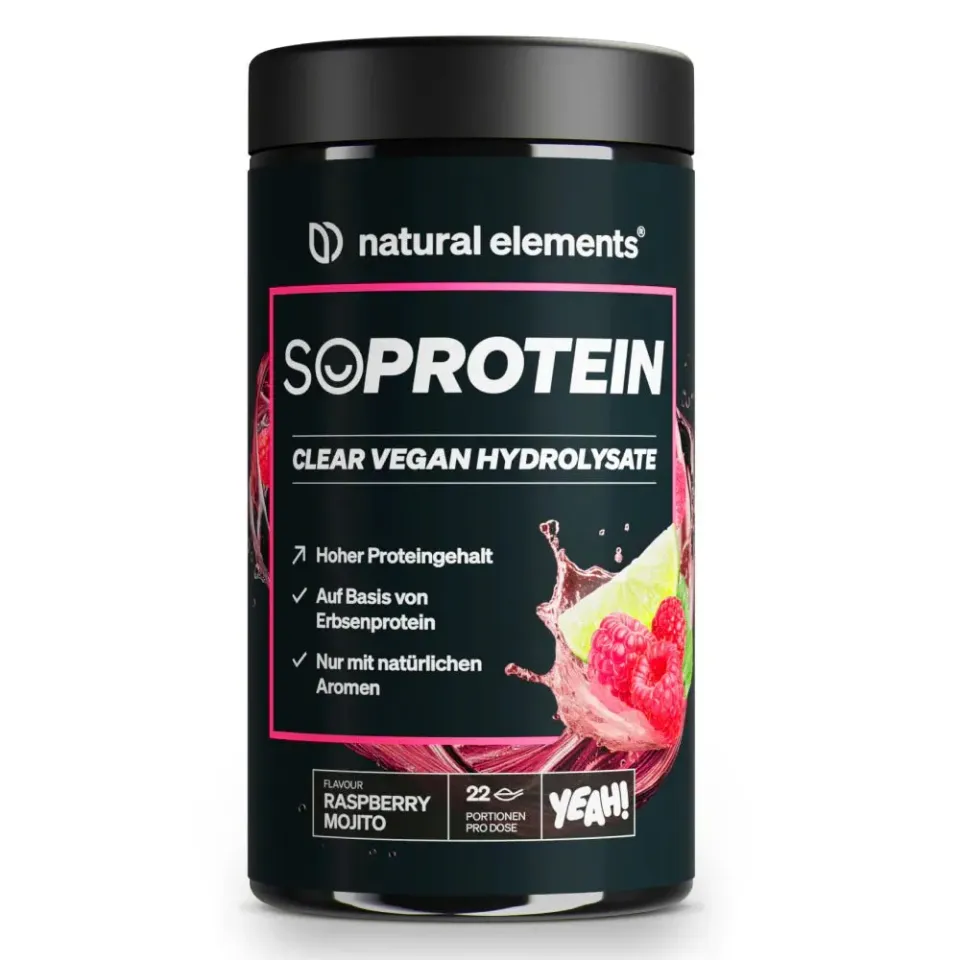 Natural Elements SoProtein Clear Vegan Hydrolysate protéine vegan 450 g Raspberry Mojito Green Apple