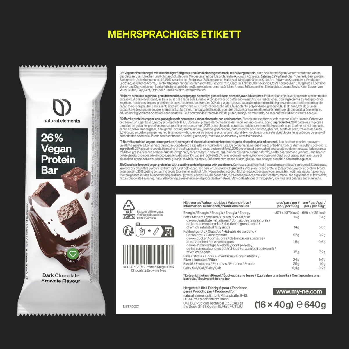 Natural Elements Protein Riegel barre protéinée Mixed