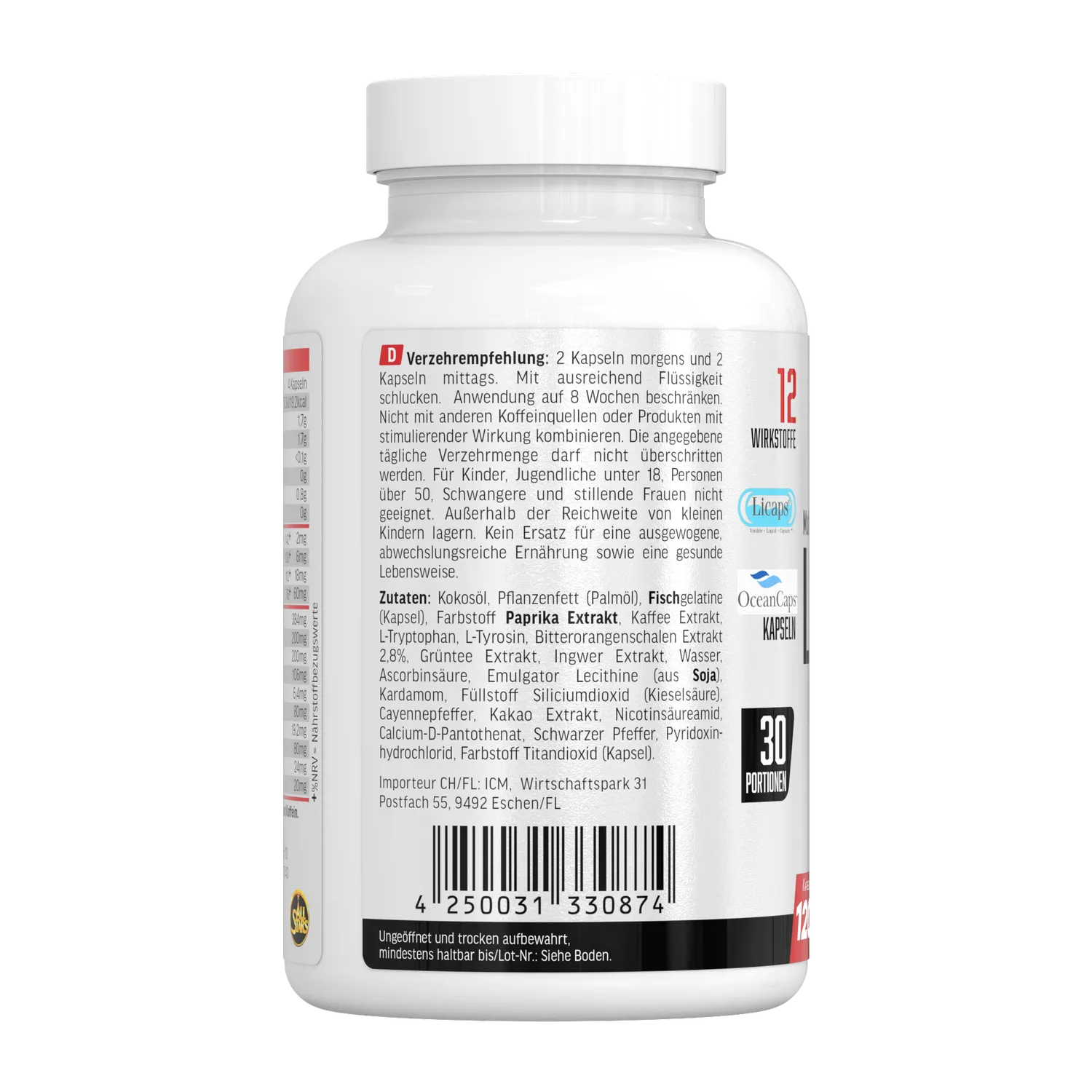 AllStars Lipodex Diet Booster capsules 120 unités, formule multi-thermogénique