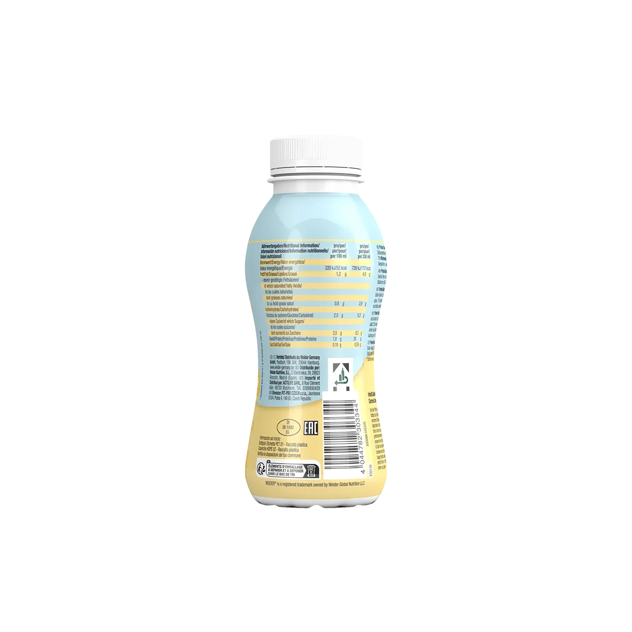 Weider Protein Shake boisson protéinée chocolat 330 ml sans lactose