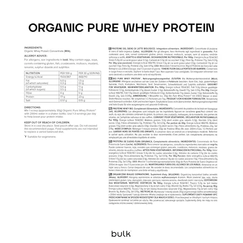 Bulk Protéine Whey Bio Nature 500 g certifiée biologique