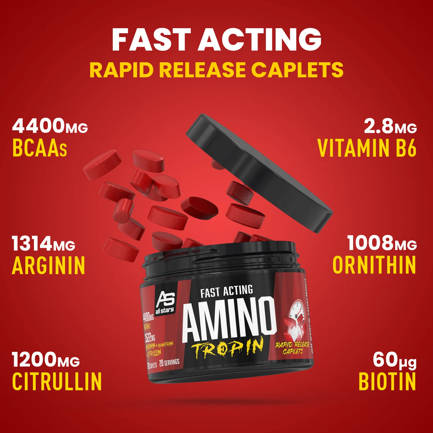 AllStars Aminotropin 120 caplets acides aminés BCAA