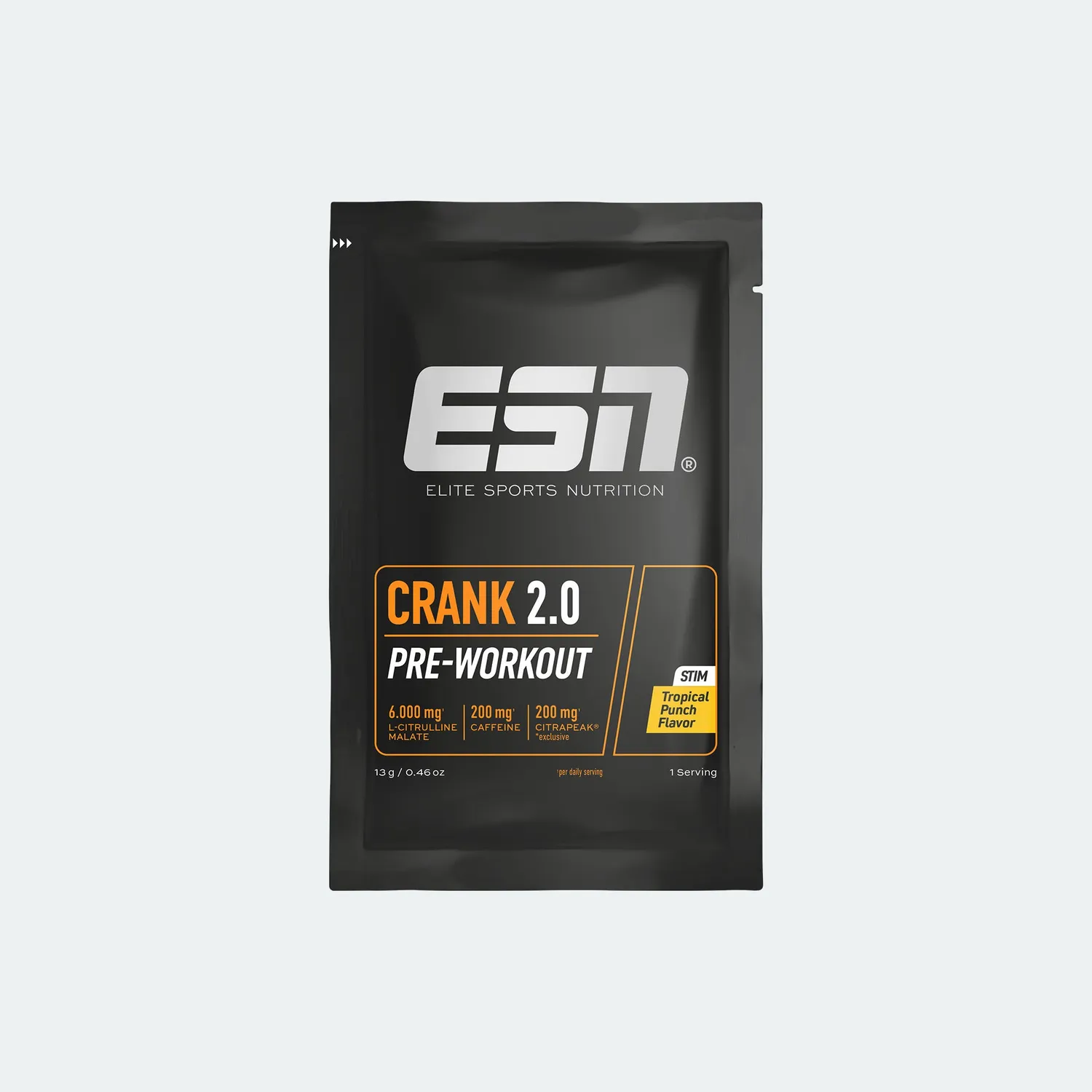 ESN Crank 2.0 pré-workout Strawberry Kiwi 13 g caféine