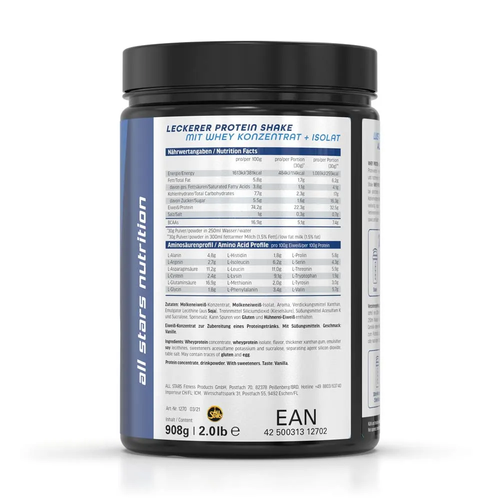 All Stars Whey Protein poudre 908 g concentré isolate