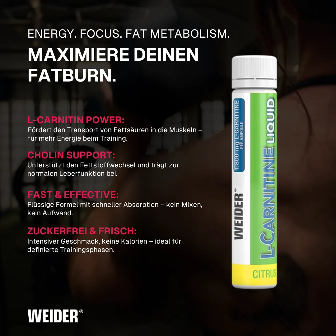 Weider L-Carnitine Liquid ampoules Citrus 20 x 25 ml Carnipure