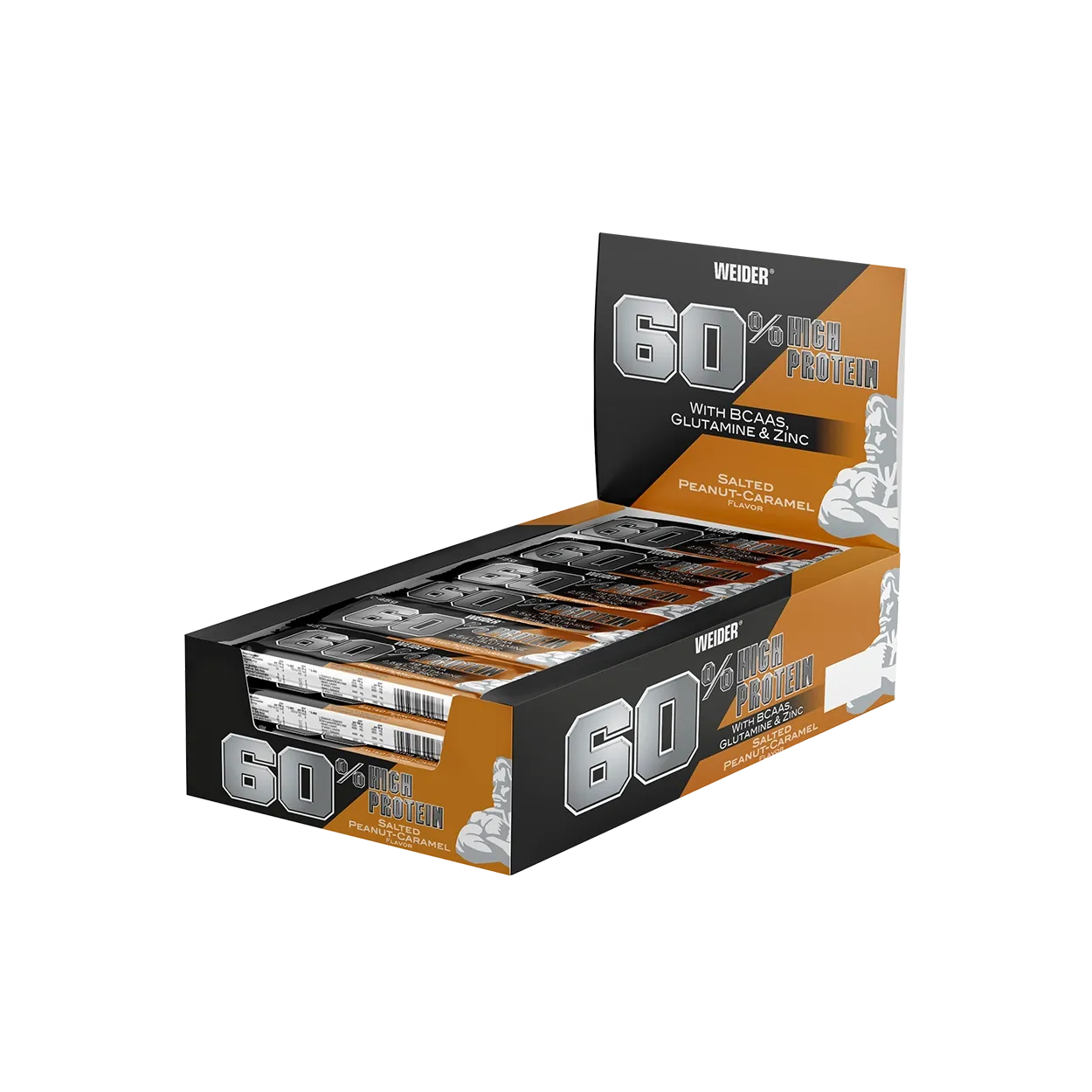 Weider 60% Protein Bar barre protéinée Vanilla-Caramel boîte de 24 riche en protéines