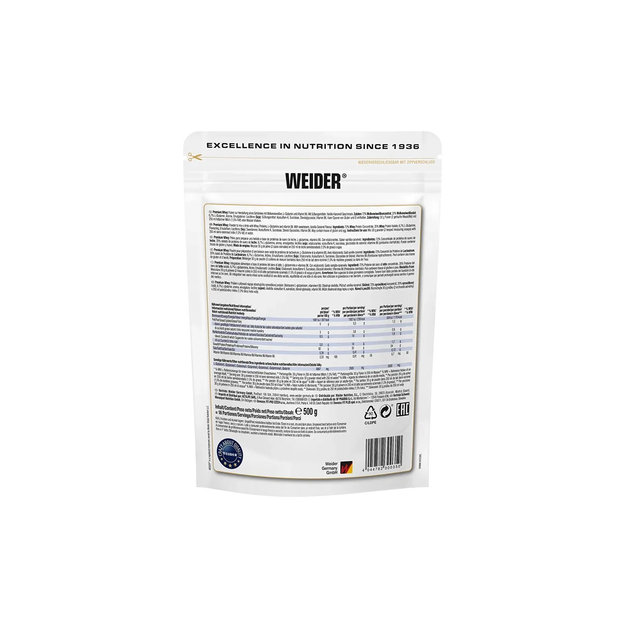 Weider Premium Whey protéine Chocolate Nougat 500 g