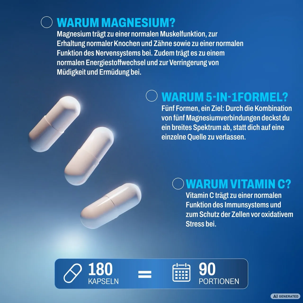 AllStars Magnesium Complex gélules 180 vegan vitamine C