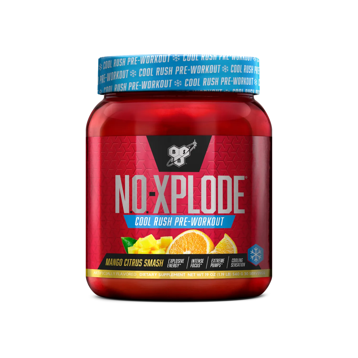 BSN N.O.-Xplode Cool Rush pré-workout cerise 30 doses frais
