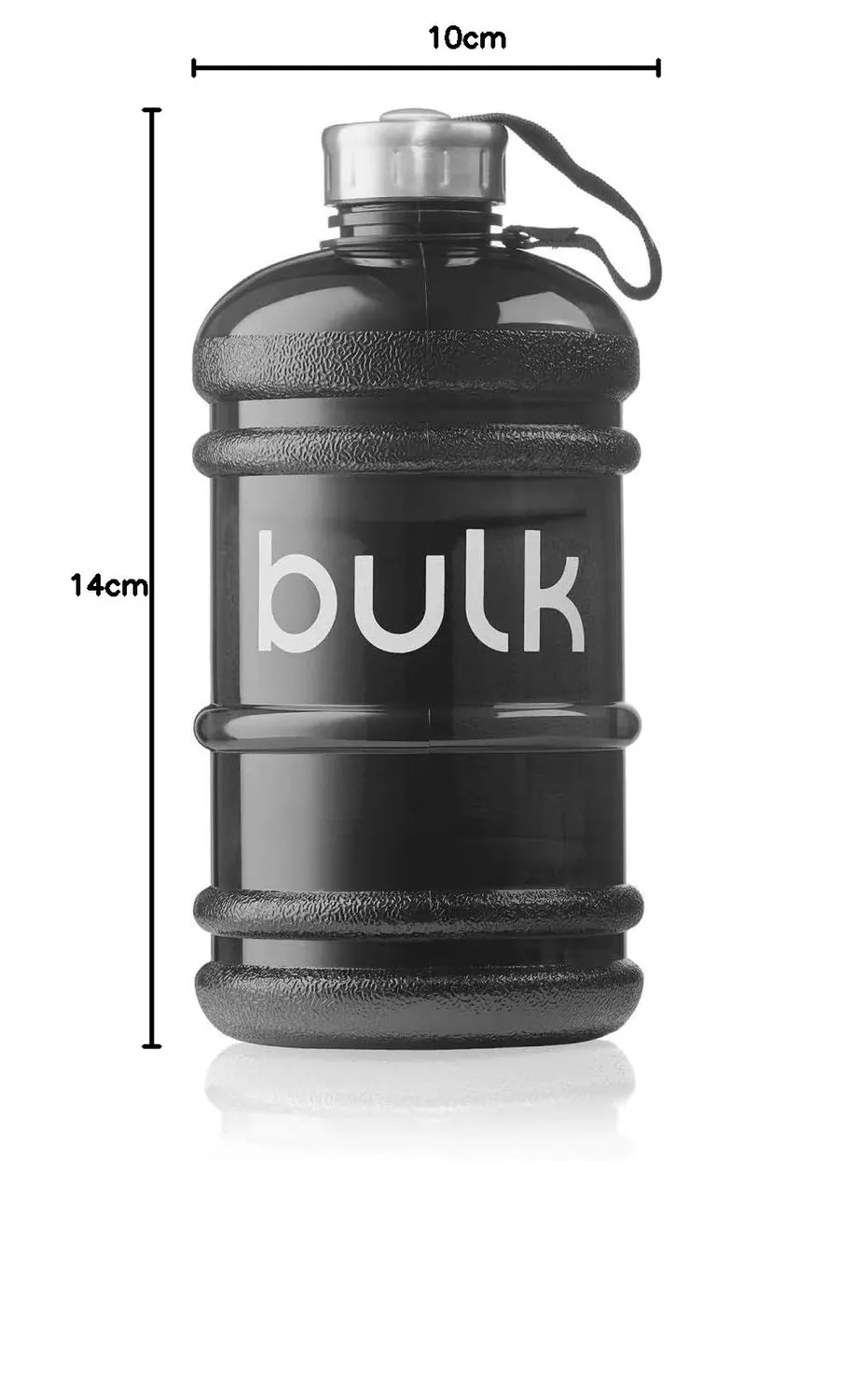 BULK Gourde d’eau 2,2 litres noir métallisé sans BPA