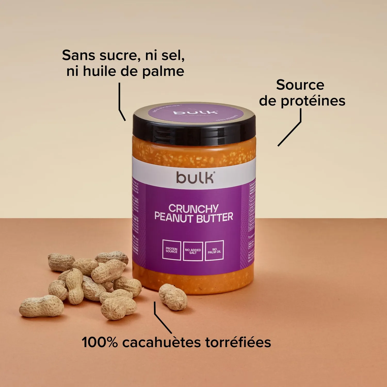 BULK Beurre de Cacahuète croustillant 1 kg 100 % cacahuètes