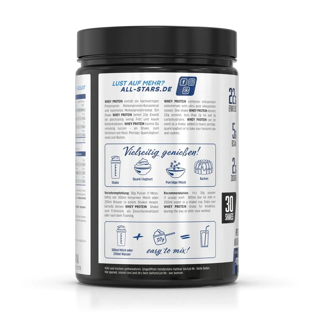 All Stars Whey Protein poudre 908 g concentré isolate